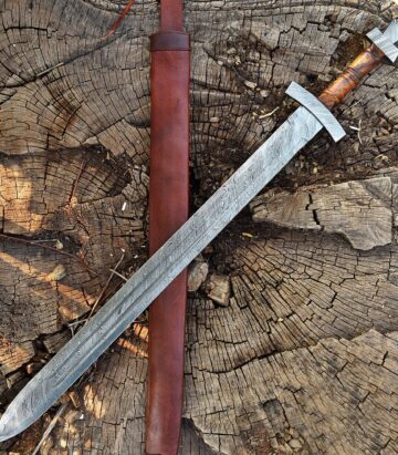 Damascus sword and collectible blade detail from Deer Edge